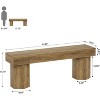 Lantine Wooden Entryway Bench, 41" Farmhouse End of Bed Bench, Dining Seat for Dining Room, Bedroom, Mudroom, Easy Assembly - 3 of 4