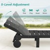 Patio Chaise Lounge Chair Outdoor, HDPS Material, Outdoor Pool Lounge Chairs with 5-Position Backrest, with Wheels for Outside, Poolside, Beach - 4 of 4