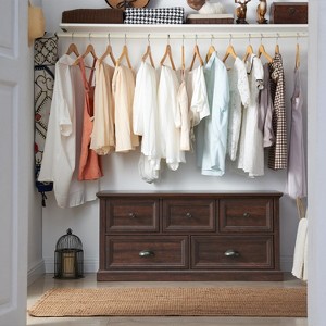 SinCiDo Farmhouse Dresser with 5 Drawer, 45" Wide Horizontal Dresser  Chests for Bedroom, Wood Rustic Dresser for Closets - 1 of 4