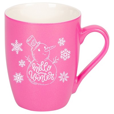 Elanze Designs Hello Winter Princess Pink 10 ounce New Bone China Coffee Cup Mug