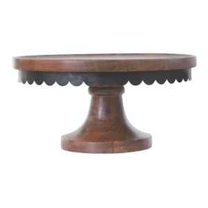 VIP Wood 8 in. Brown Scalloped Pedestal - 1 of 1