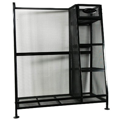 Suncast GO3216D Metal Golf Equipment Organizer Storage Rack w/ 3 Shelves, Black