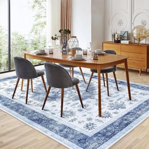 Acekool Vintage Washable Rug – Soft Low-Pile Medallion Design, Non-Slip & Pet-Friendly for Living Room, Bedroom, Office - 1 of 4