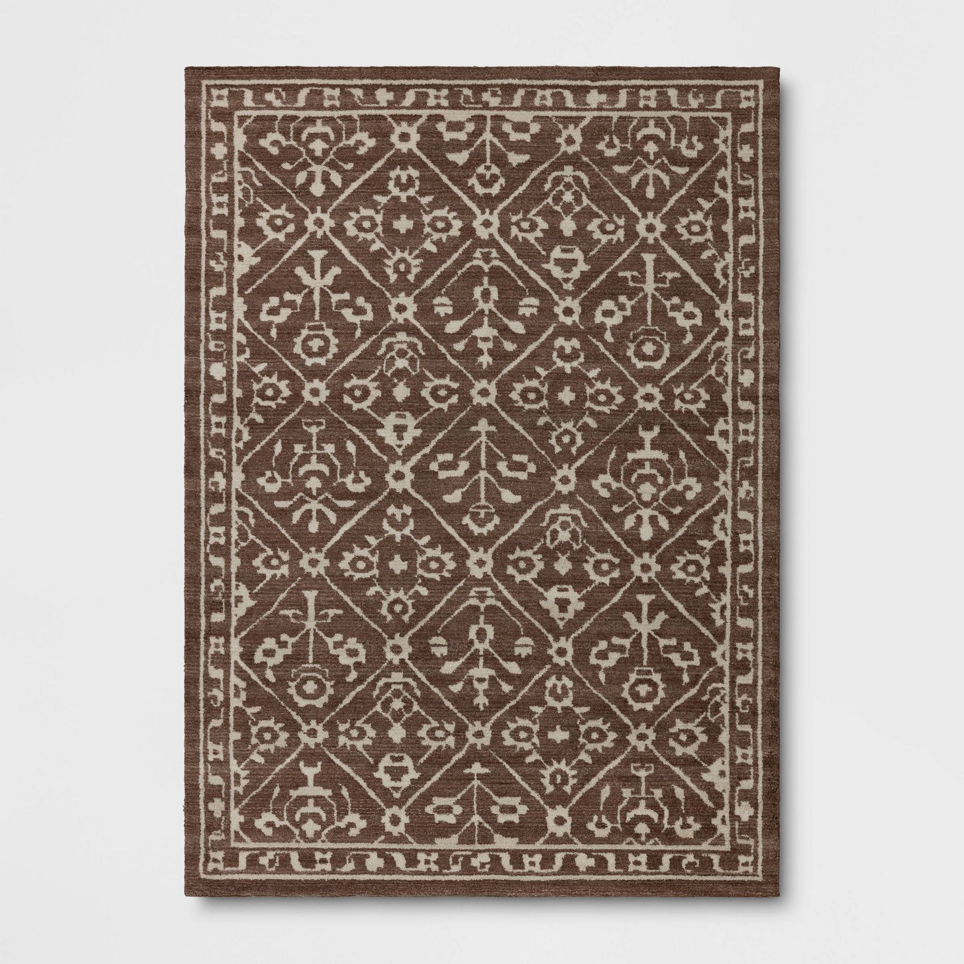 5'x7' Tile Knitted Area Rug Dark Brown - Threshold™