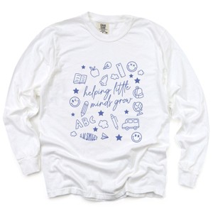 Simply Sage Market S.W.Smiley Helping Little Minds Grow Garment Dyed Long Sleeve - 1 of 4