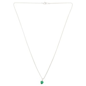 Dicksons Irish Blessing Cubic Zirconia Green Heart Women's 18 Inch Silver-Plated Necklace - 1 of 4