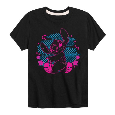 Boys Disney Lilo Stitch Short Sleeve Graphic T Shirt Black Small