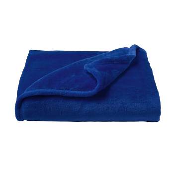 Hastings Home Oversized Polyester Microfiber Velvet Throw Blanket - Midnight Blue