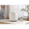 CAVINAS Chenille Fabric Swivel Accent Armchair, Barrel Chair with Black Powder Coating Metal Ring, for Living Room, Bedroom, Dining Room - 4 of 4