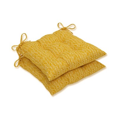 Outdoor/Indoor Herringbone Wrought Iron Seat Cushion Set of 2 - Pillow Perfect