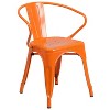 Flash Furniture Commercial Grade 31.5" x 63" Rectangular Metal Indoor-Outdoor Table Set with 6 Arm Chairs - 4 of 4