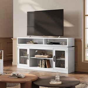 GALAXHERO Farmhouse TV Stand for 65 Inch TV with LED Lights, Rustic Entertainment Center with Storage Cabinets for Living Room or Bedroom - 1 of 4