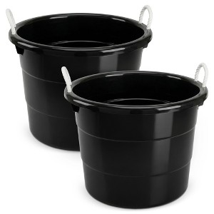 Homz 18 Gallon Plastic Multipurpose Utility Storage Bucket Tub