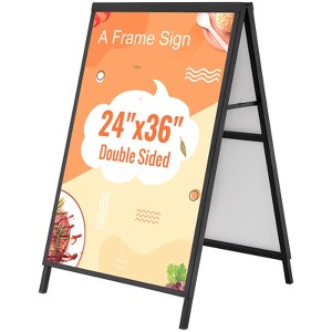 VEVOR A Frame Sidewalk Sign, 24x36 Inch Heavy Duty Slide-in Signboard Holder, Steel Pavement Sign Poster for Outdoor Business Street Advertising - 1 of 4