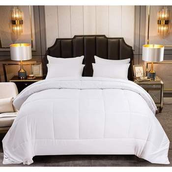Jacler White Down Alternative Quilted Comforter All-Season 1800 Thread Count 4 Corner Duvet Tabs or Stand-Alone Comforter