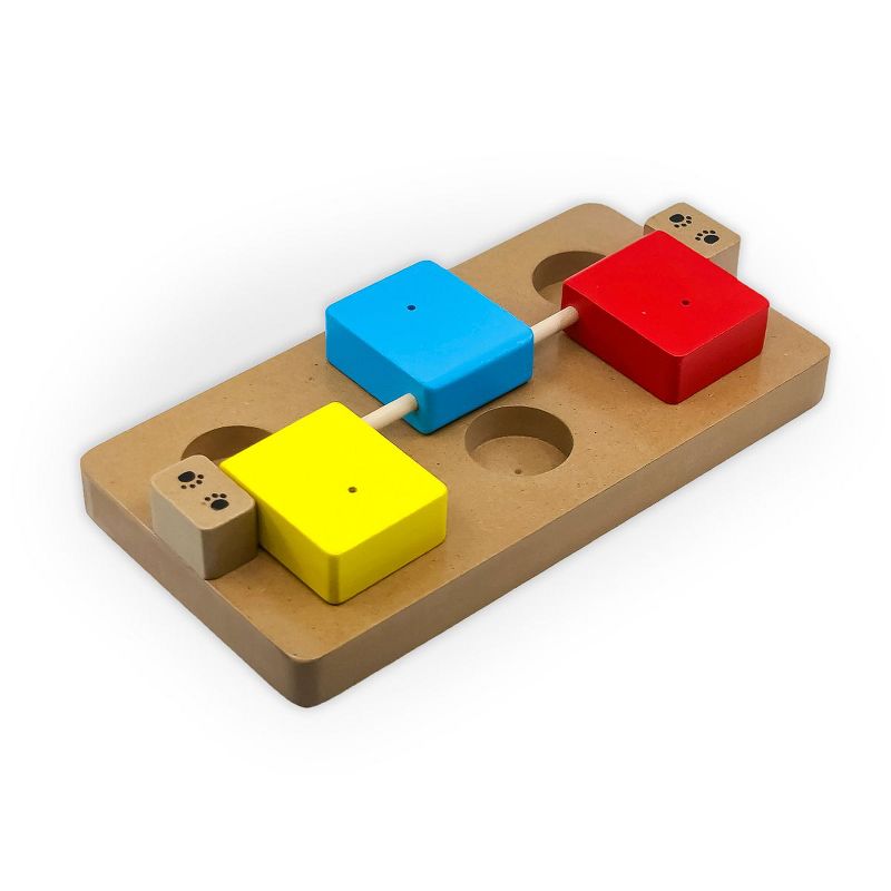 Flipo Brainiac Wooden Flip-Flop-Fido Interactive Treat Dispensing Puzzle Pet Toy, 1 of 4