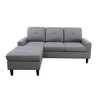 DOMETOUR 3-Piece Modern Faux Leather Sofa Set (1 Sofa + 2 Ottomans) for Living Room - 4 of 4