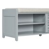 NicBex Modern 43.3" Storage Bench Wood Entryway Bench with Shutter Style Slats for Bedroom and Hallway - 4 of 4