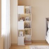Karl Home Corner Book Shelf, White 6 Tiers , L-Shaped - 3 of 4