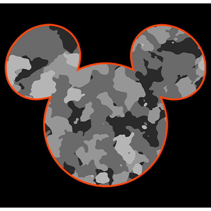 Men's Mickey & Friends Gray Camo Mickey Mouse Logo T-Shirt, 2 of 6