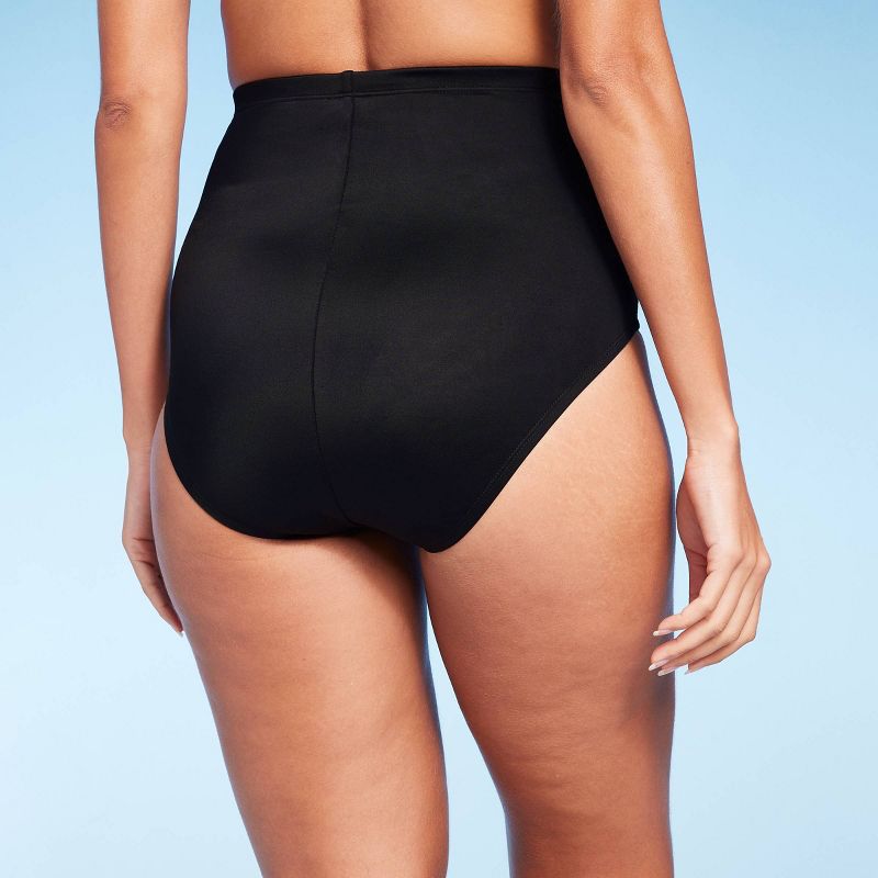 Women's Full Coverage Tummy Control Extra High Waist Bikini Bottom - Kona Sol™ Black, 3 of 12