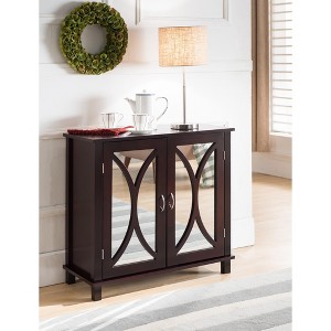 King Brand Marietta Wood Entryway Console Accent Cabinet, Espresso - 1 of 4