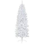 Northlight 6.5’ Pre-Lit Slim Geneva White Spruce Artificial Christmas Tree, Green Lights