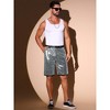 INSPIRE CHIC Men's Straight Leg Club Rave Party Metallic Sparkly Sequin Shorts - 4 of 4
