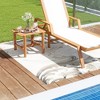 Tangkula Patio Teak Wood Side Table with Slatted Tabletop Small Coffee Table for Porch - 3 of 4