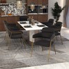 LeisureMod Upholstered Dining Chair Ergonomic Accent Kitchen Chair Padded Open-Back and Side with Stainless Steel Legs Axis Collection - 3 of 4