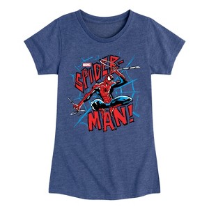 Girls' - Marvel - Spider-man Ink Fitted Short Sleeve Graphic T-Shirt - 1 of 4