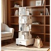 MAYEERTY 360 Display 5 Tier Corner Bookshelf with Drawer for Small Space Floor Standing Bookcase Storage Rack for Living Room Walnut - 3 of 4