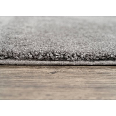 Gray Nylon Traditional Washable Bathroom Rug Set