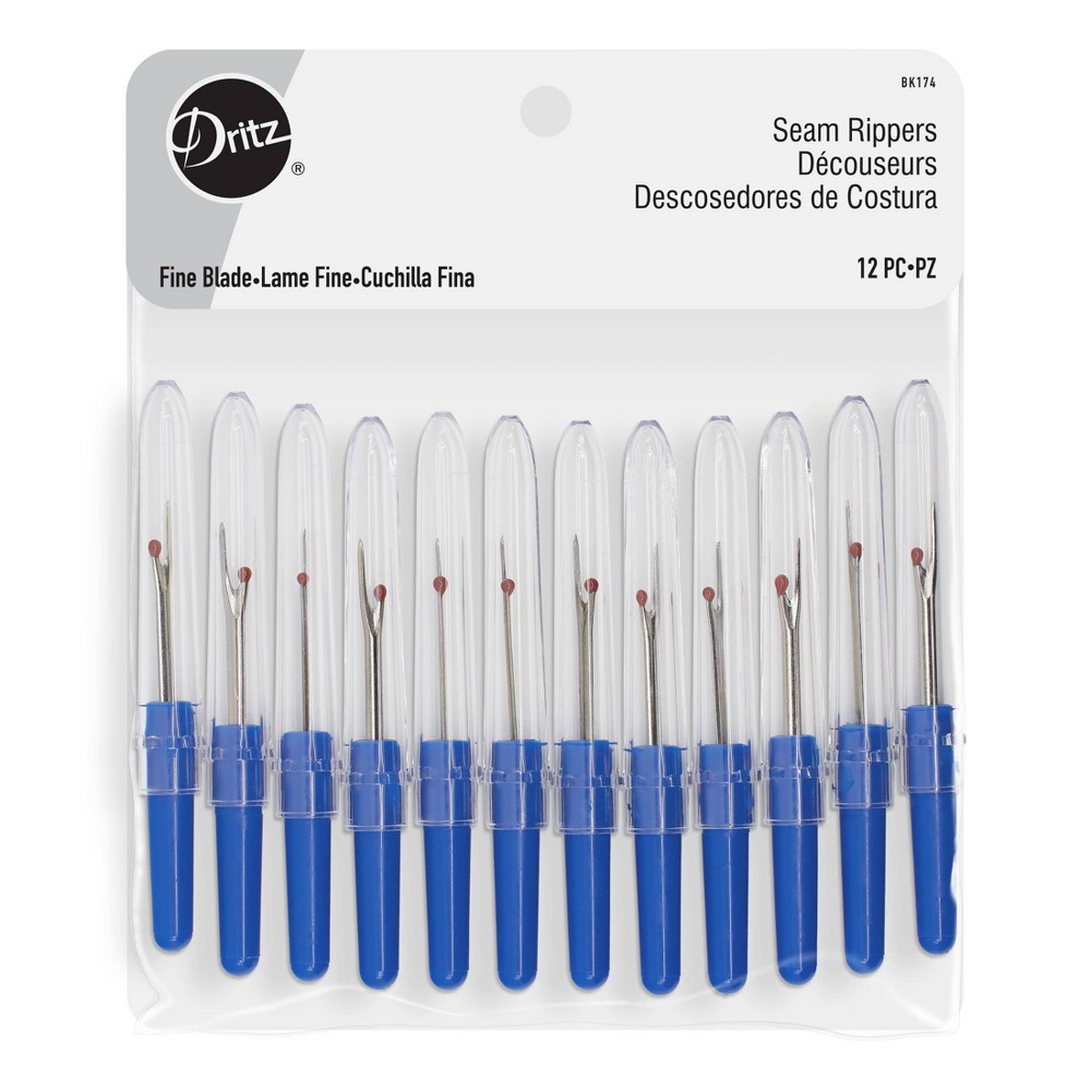 Dritz 12ct Seam Ripper: Sewing Tools, Seam Remover, 5.8" Length, 4.8" Width, 12 Pack