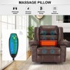 PU Leather Massage Recliner Chair with Manual Reclining, 8-Point Vibration Massage, and Lumbar Heating - 4 of 4