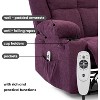 Heated Massage Nursery Glider Recliner with Cup Holder - Manual Reclinable Rocking Chair for Adults, Living Room & Bedroom - 4 of 4