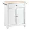 Cambridge Natural Wood Top Portable Kitchen Island White - Crosley - 2 of 4
