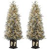 Artificial Christmas Tree, 4.5ft Premium Hinged Pine Tree, Pre-Lit Christmas Tree with Warm White LED Lights for Home, Shops, Party - 2 of 4