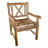 Nordic Teak Natural Outdoor Patio Dining Chair with Arm Rests - Beige - 2 of 4
