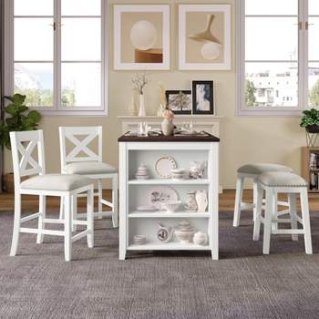 4pc Galena Counter Height Dining Set White - Buylateral : Target