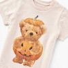 Toddler Short Sleeve Halloween Teddy Bear Pumpkin T-Shirt - Beige - 3 of 3