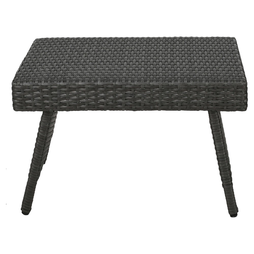 Photos - Garden Furniture Salem Wicker Adjustable Folding Patio Table: Weather-Resistant Iron Frame,