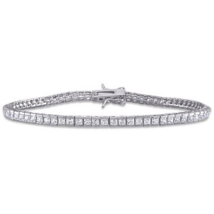 EVERLY JEWELRY | Sterling Silver 4 1/3 CT TGW Cubic Zirconia Tennis Bracelet, 7 inch - 1 of 4