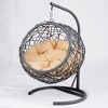Cesicia Gray Cat Swing Bed with Stand & Cushion, Rattan Wicker Swing Chair, Hanging Swinging Cat Bed for Cats, Small Dogs, and Small Animals - 2 of 4