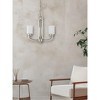 Sunset Lighting Hadley 3-Light Chandelier, Opal Glass, Bright Satin Nickel Finish - 4 of 4