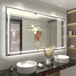 Apmir Super Bright Front & Back LED Lighted Anti-Fog Aluminum Alloy Framed Tempered Glass Bathroom/Vanity Mirror with ETL & 3-Year Warranty - 1 of 4