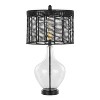 LumiSource (Set of 2) Jenna 26" Contemporary Glass Table Lamps: UL Listed, Beige Drum Shade, E26 Base - 2 of 4