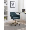 Okak Modern Adjustable 360 Revolving Home Office Desk Chair with Wheels,Teddy Wool Swivel Task Chair for Office,Study,Studio - 3 of 4
