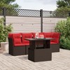 vidaXL 5 Piece Patio Sofa Set with Cushions Brown Poly Rattan - 2 of 4