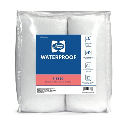 Sealy Waterproof Crib & Toddler Mattress Protector Pads - 2pk